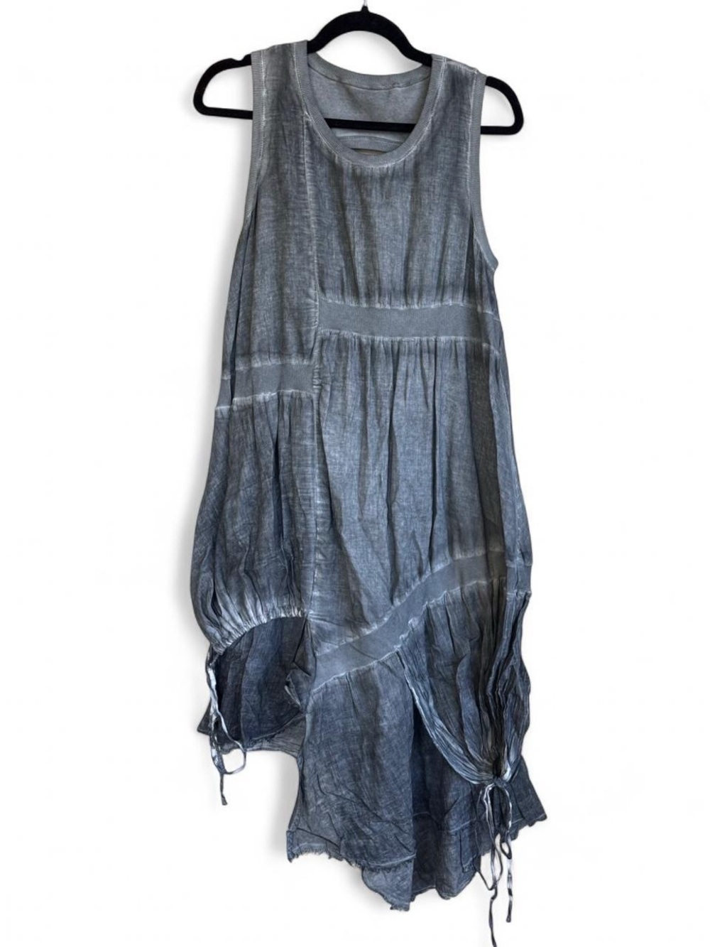 Studio Asymmetrical Sleeveless Midi Dress in Slate Gray